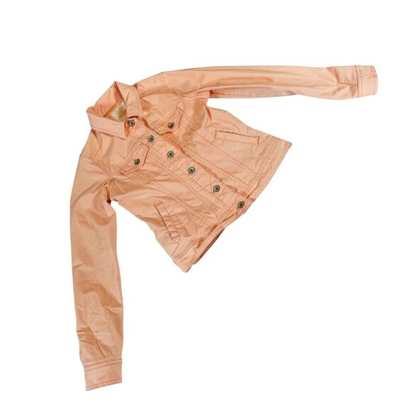 Sonoma Peach Denim Jacket XS Women's Button-Up with Stretch - Picture 4 of 7